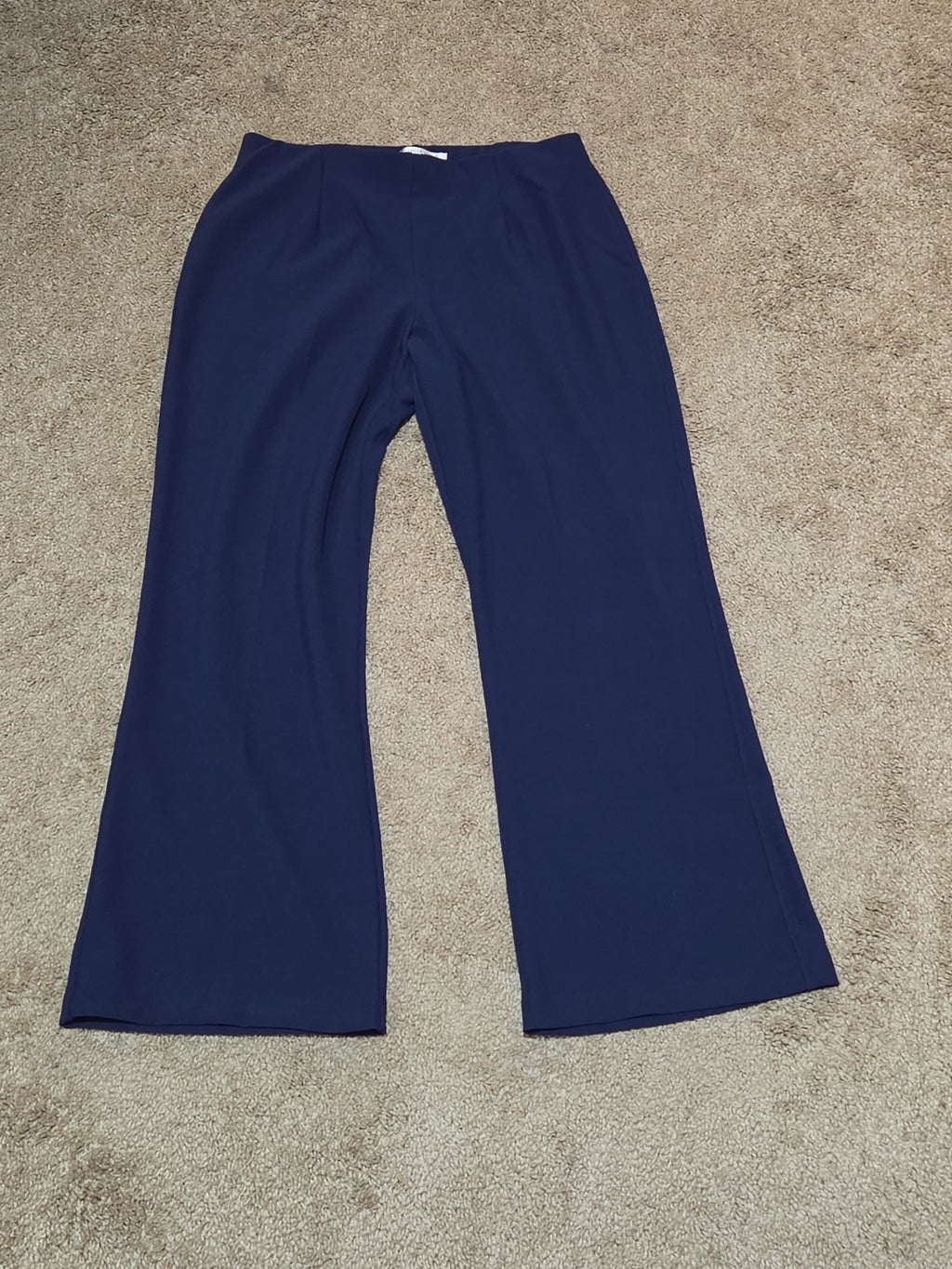TravelSmith Pants Womens MP Navy Blue Wide Leg Stretch Travel Pull On Style 3212