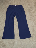 TravelSmith Pants Womens MP Navy Blue Wide Leg Stretch Travel Pull On Style 3212