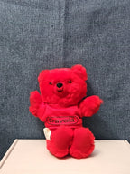 Vintage 1986 Crayola Teddy Bear Plush | Red Crayon Shirt | 7" Stuffed Animal |