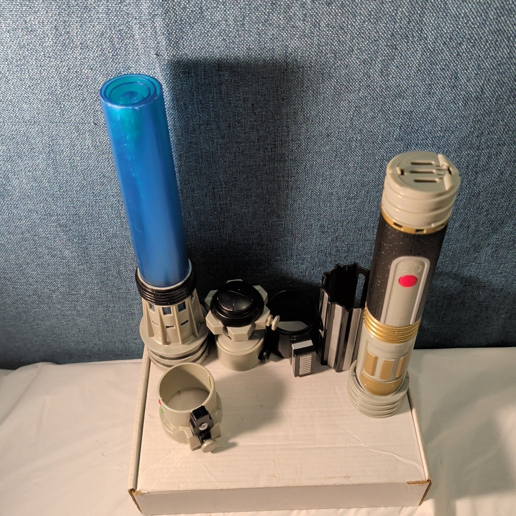 Star Wars Hasbro LFL 2007 Build Your Own Lightsaber Set Obi-Wan Blue TESTED WORK