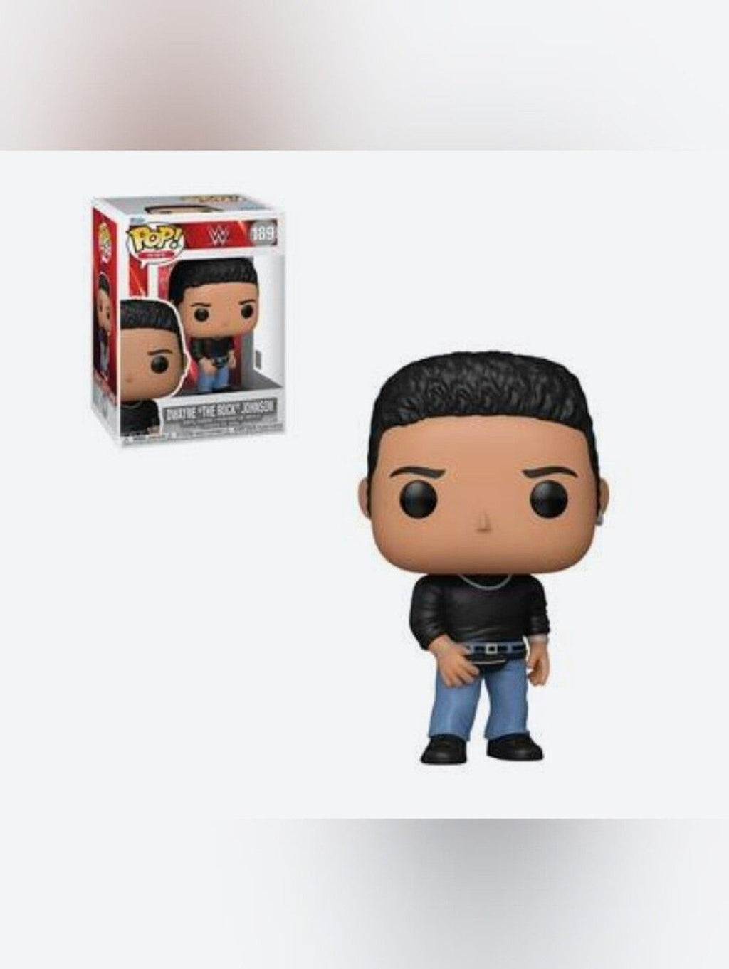 Funko Pop WWE 189 The Rock Dwayne Johnson Black Shirt Vinyl Figure w Protector