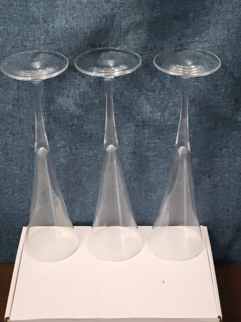 Set of 3 Tall Champagne Flutes | 9.5" Trumpet Shape | Elegant Clear Glass
