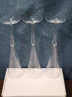 Set of 3 Tall Champagne Flutes | 9.5" Trumpet Shape | Elegant Clear Glass