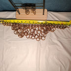 Traci Lynn Roppie Gold Mesh Crystal Collar Necklace Earring Set Vintage Choker