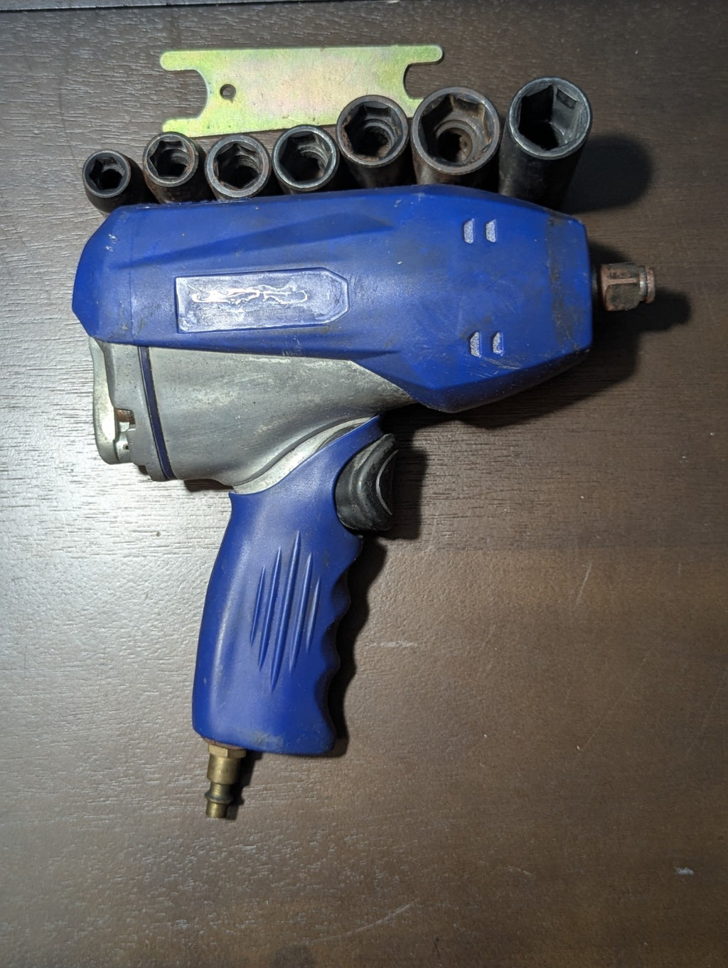Kobalt 1/2" Air Impact Wrench + 7 Socket Set | Pneumatic Twin Hammer Tool LGA-15