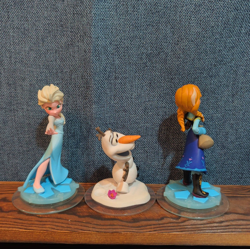 Disney Infinity Frozen 3 Figure Lot Elsa Anna Olaf PVC Loose