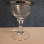 Tiffin Franciscan Brookmar Platinum Rim Champagne Coupe Sherbet Glass Set of 5