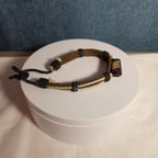 Boho Tribal Leather Cord Bracelet Carved Bead Unisex
