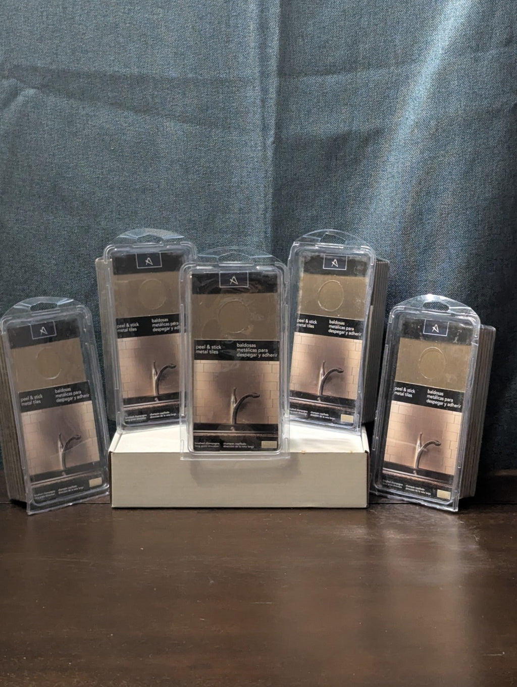 Aspect 3x6" Peel & Stick Metal Tile Brushed Champagne | A52-51 | 8 Pack 1 Sq Ft