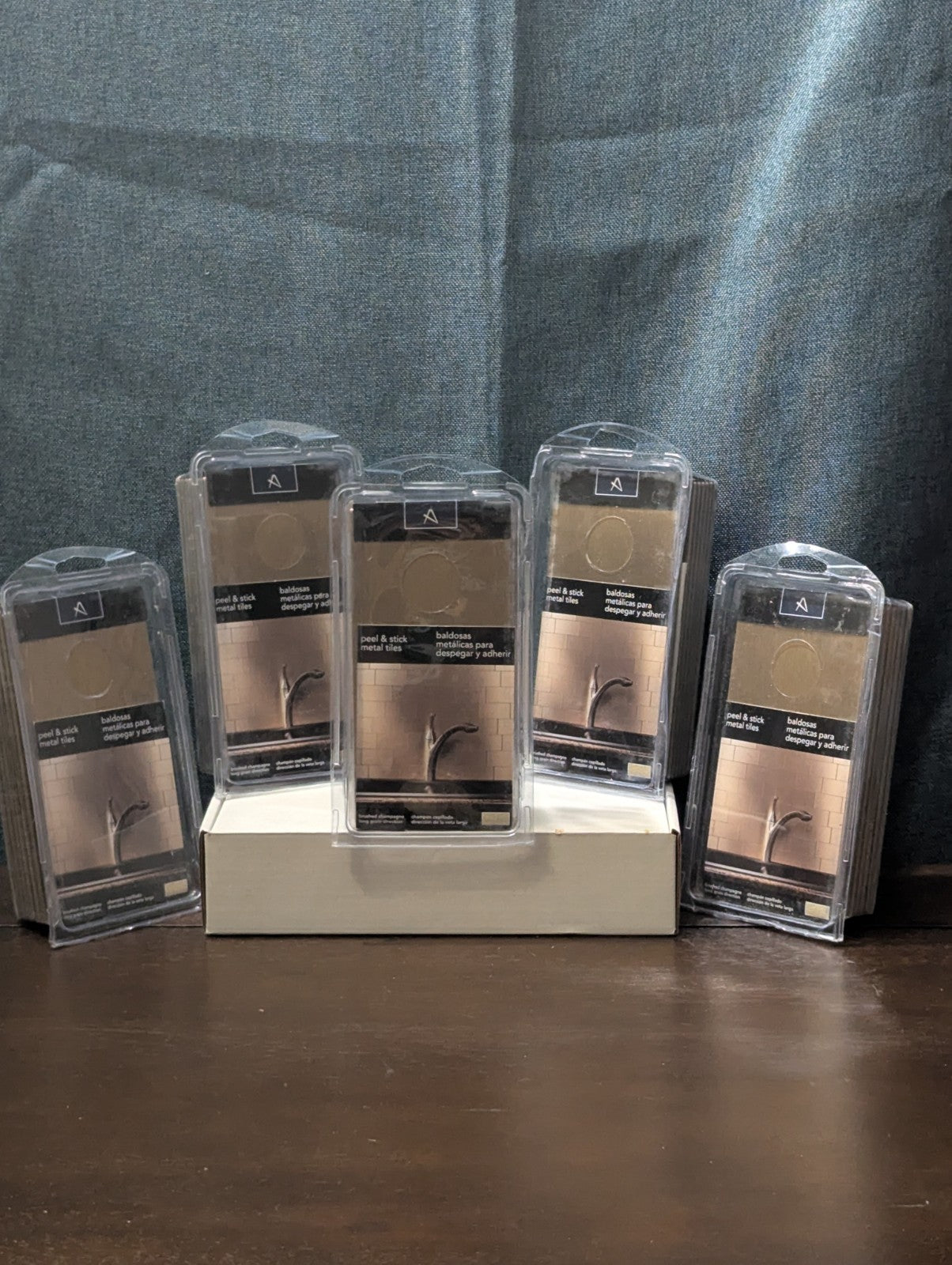 Aspect 3x6" Peel & Stick Metal Tile Brushed Champagne | A52-51 | 8 Pack 1 Sq Ft