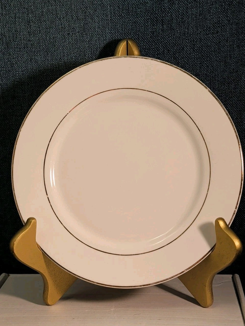 Home Essentials China Salad Plate White with Gold Rim Elegant Replacement