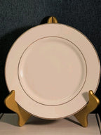 Home Essentials China Salad Plate White with Gold Rim Elegant Replacement