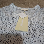 Grand & Greene Blouse Womens XL Speckled Print V-Neck Long Sleeve NWT Shirt