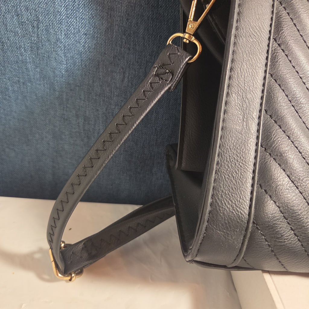 Satchel Chevron Quilted Faux Leather Purse Tote Classic Vibe