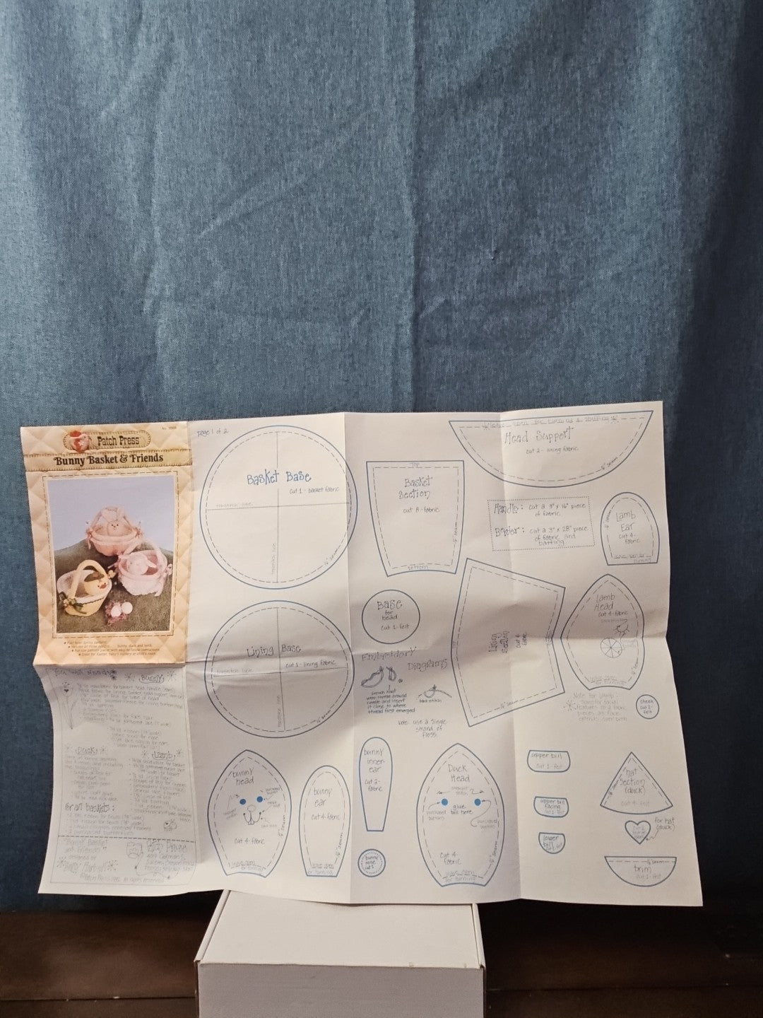 Vintage 1982 Patch Press Pattern 356B| Bunny Basket & Friends