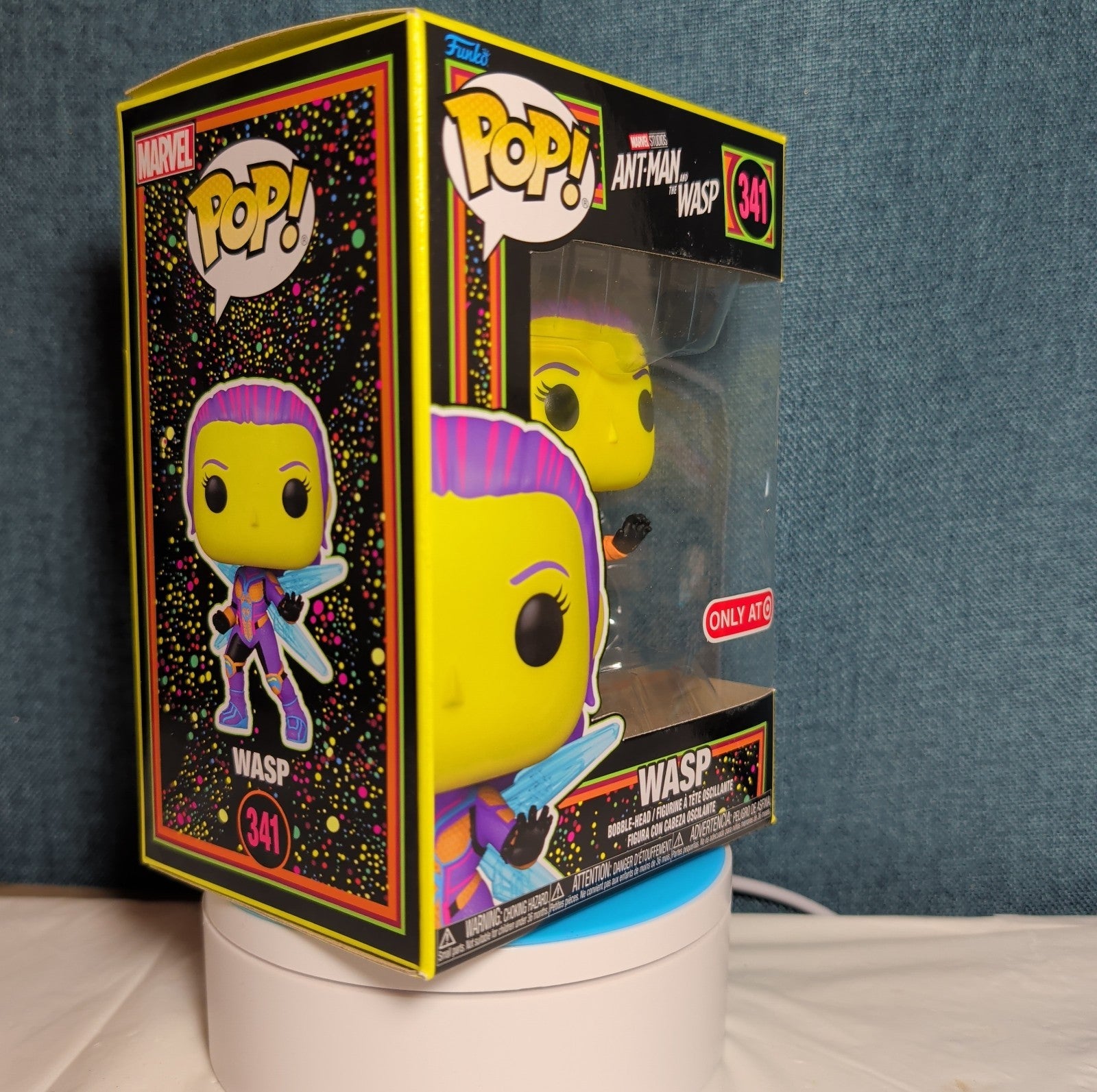 Funko Pop Marvel Infinity Saga Blacklight Wasp 341 Target Exclusive in Protector