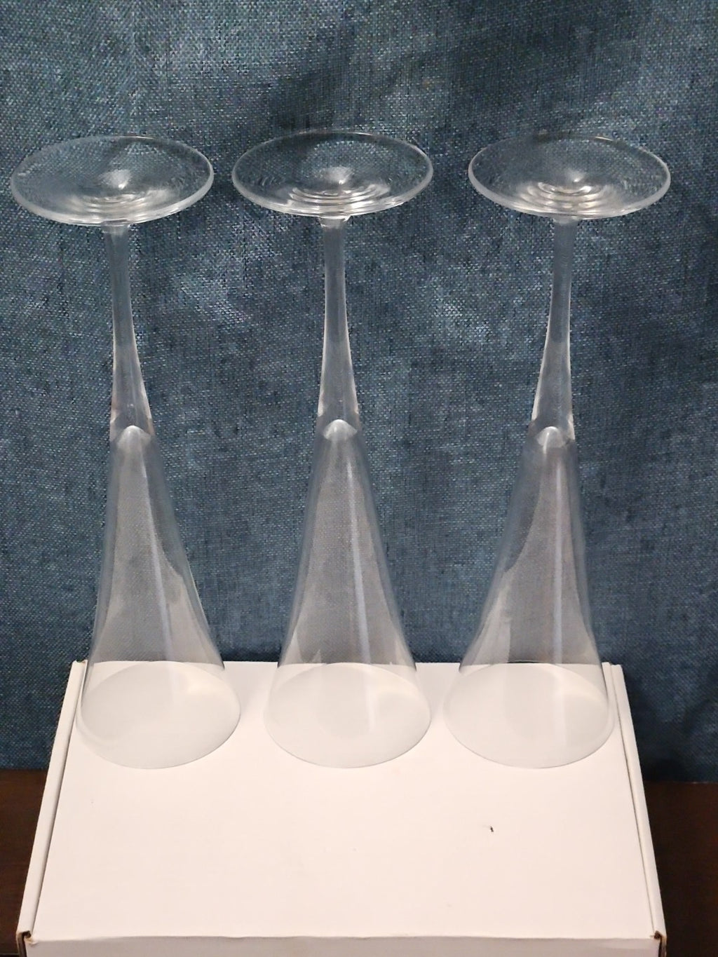 Set of 3 Tall Champagne Flutes | 9.5" Trumpet Shape | Elegant Clear Glass