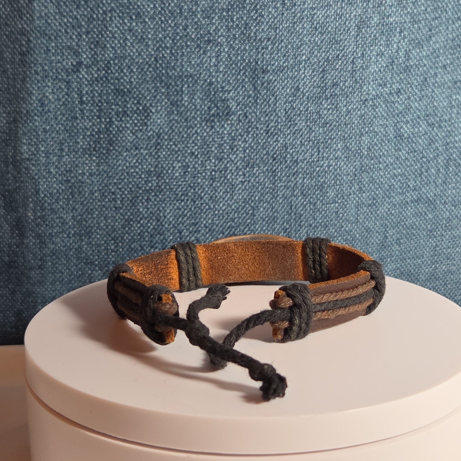 Leather Hemp Tribal Wrap Bracelet