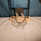 Traci Lynn Iridescent Statement Bib Necklace Earring Set Vintage Style