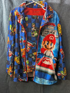 Nintendo Mario Kart Pajama Set Boys Size 6/7 Fleece Button Down 2-Piece PJs
