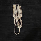 Multi Layered Faux Pearl Statement Necklace Coquette Vibe