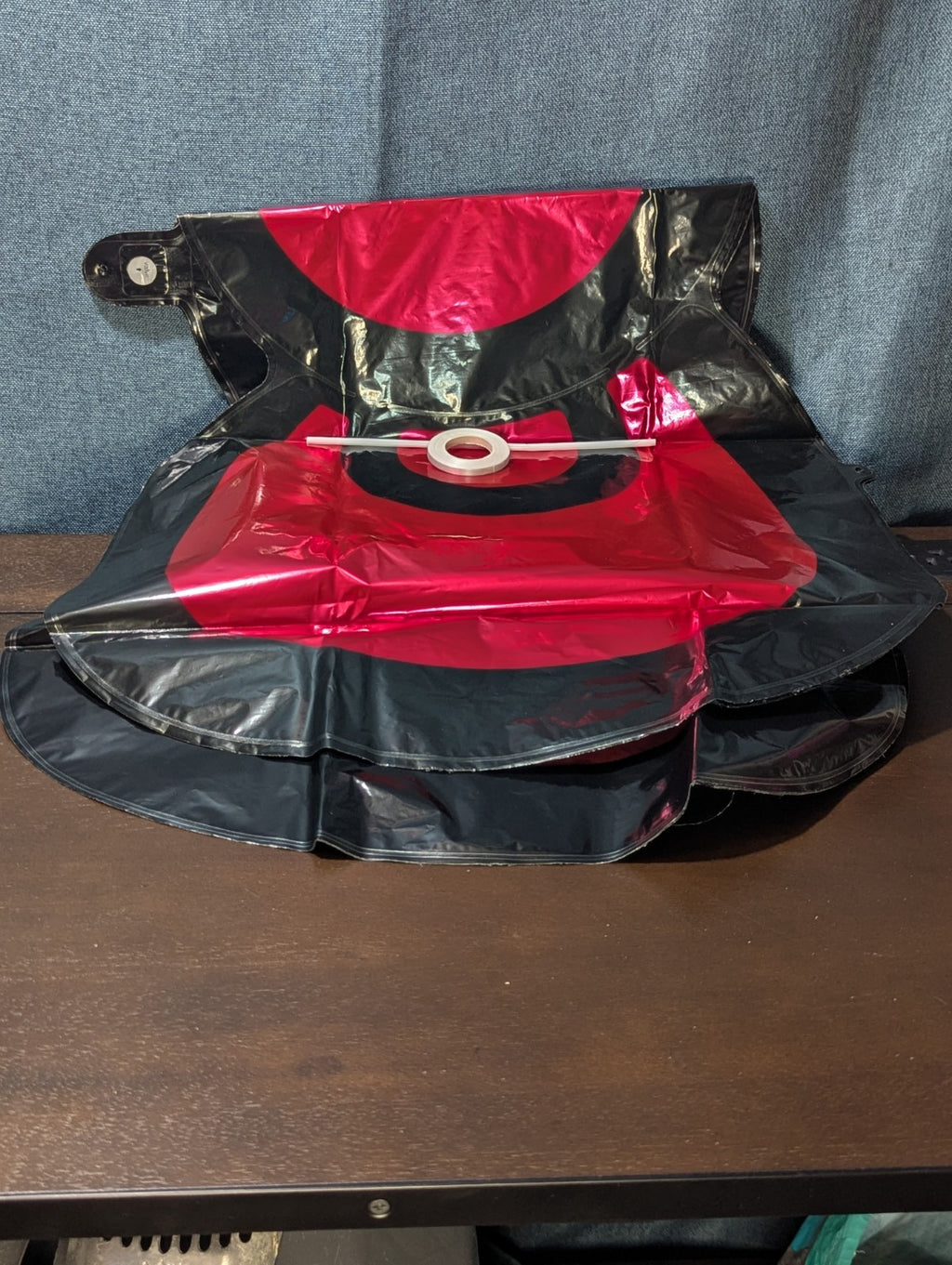 Set of 6 Giant Red Bow Foil Balloons | 34" Red & Black