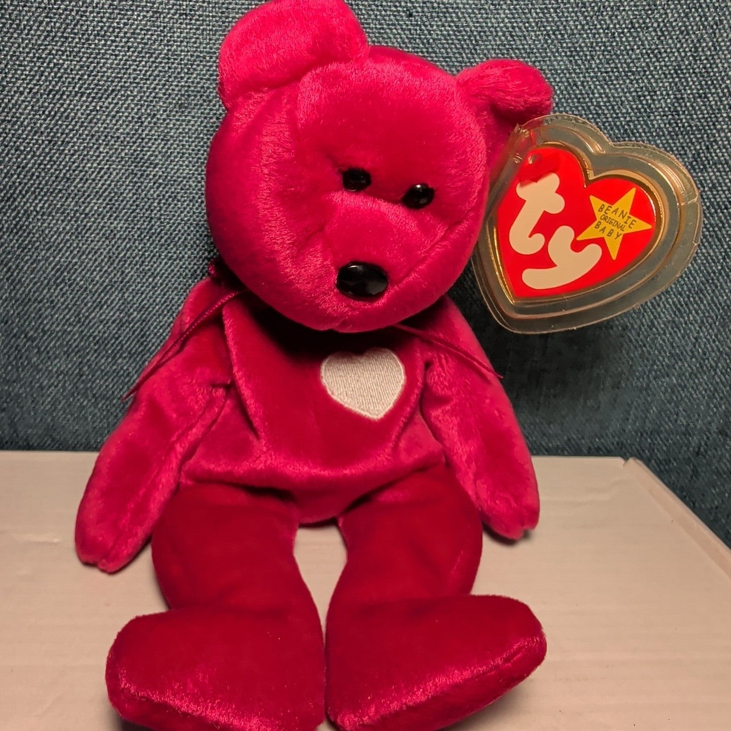Valentina Ty Beanie Baby 1998 Retired Valentine Bear with Tag Protector Vintage