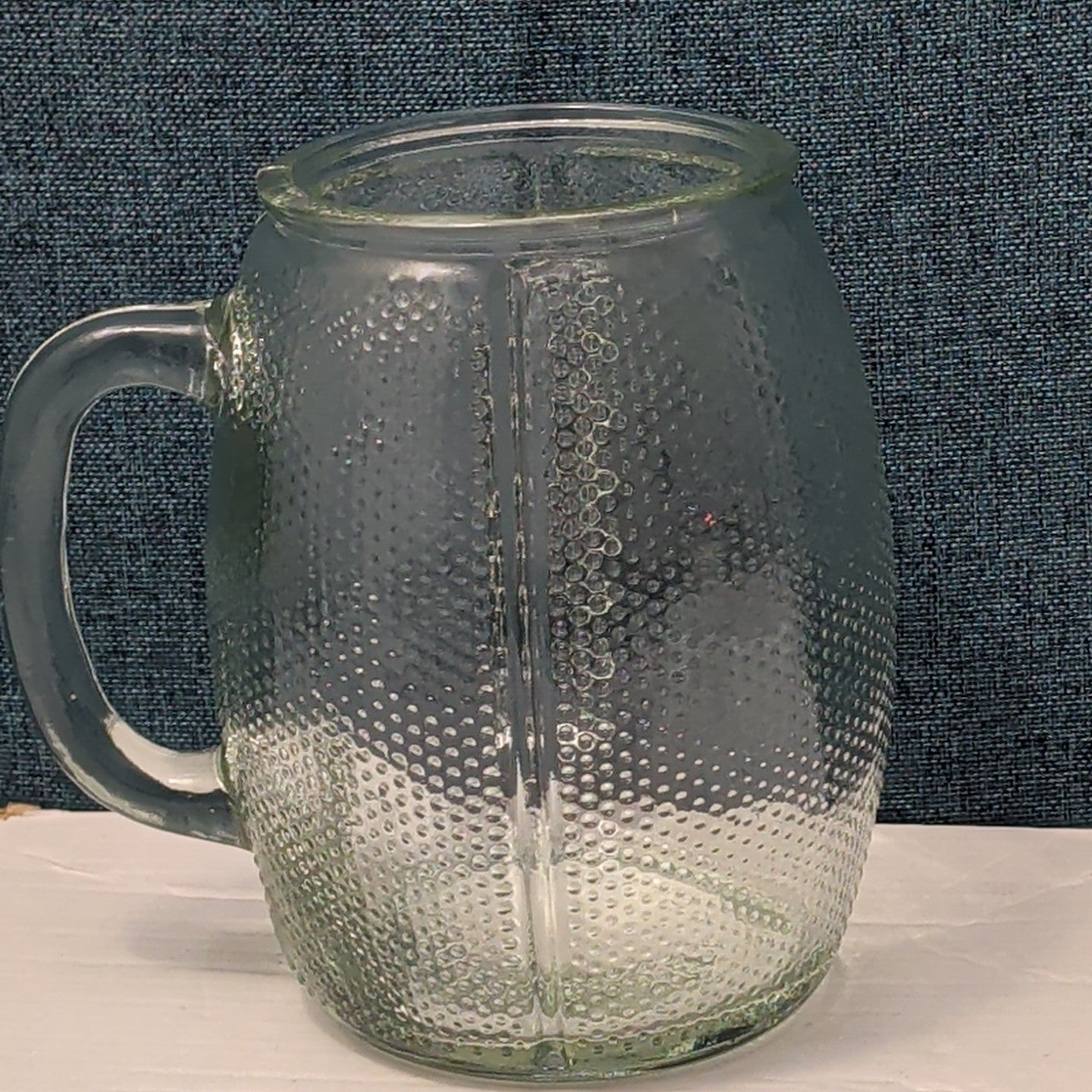 Home Essentials FOOTBALL Glass Mug XL 36 oz Textured Pigskin Beer Stein Gameday