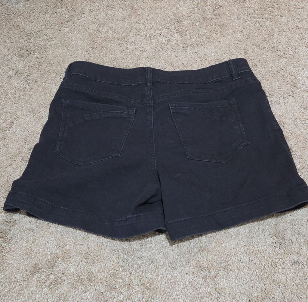 d.jeans High Waist Shorts Black Repreve Stretch Denim Modern Preowned Size 12
