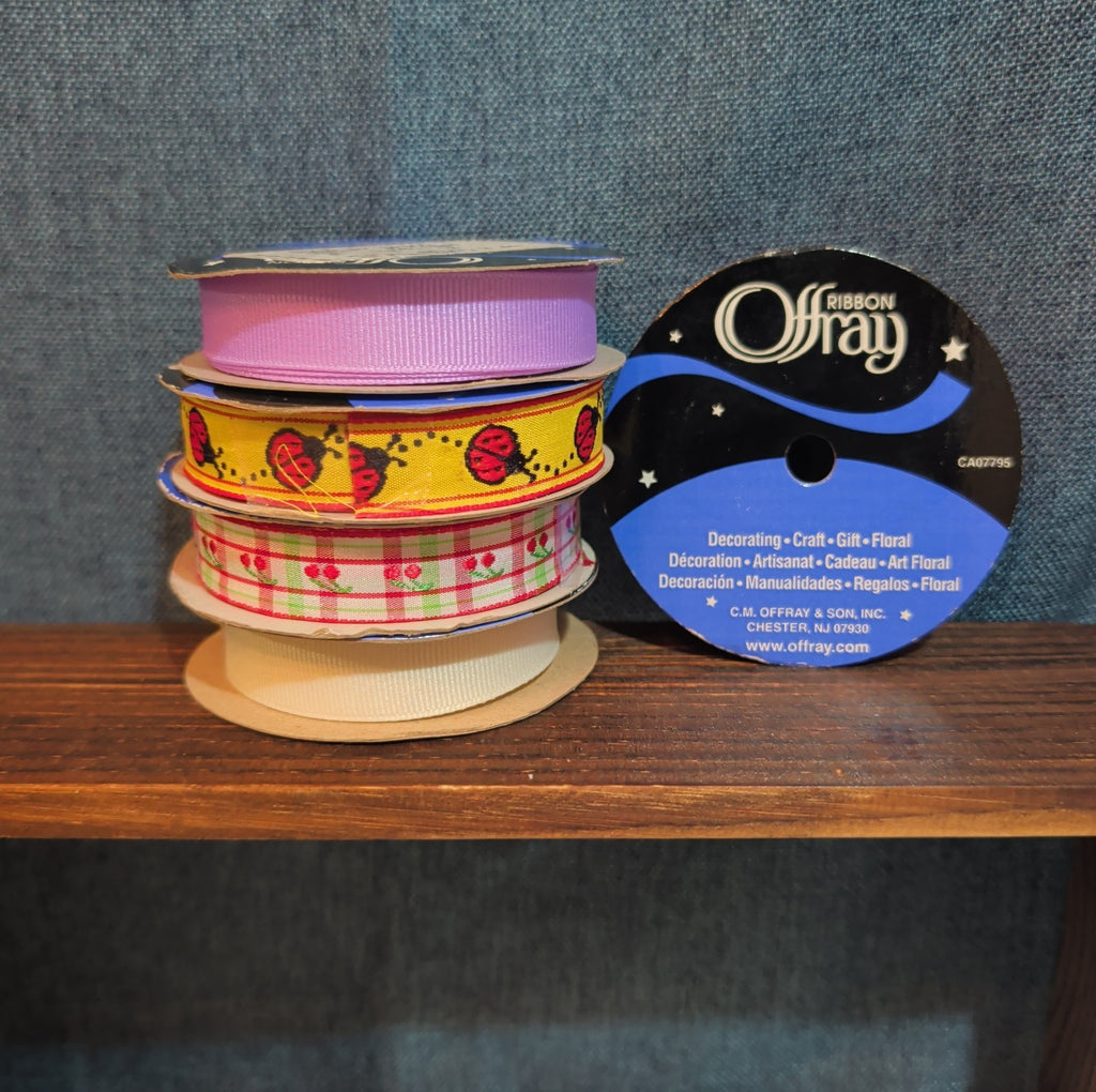 Offray Ribbon Lot 5 Ladybug Cherry Solid Spring Craft Destash