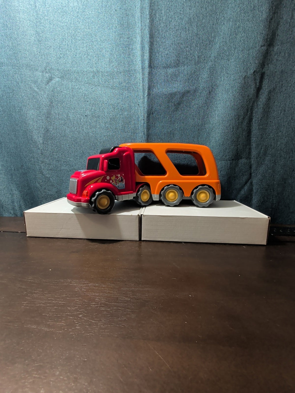 Big Toddler Semi Truck Car Hauler Toy Vehicle Lights & Sounds Transport Trailer