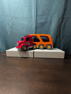 Big Toddler Semi Truck Car Hauler Toy Vehicle Lights & Sounds Transport Trailer