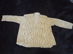 Michael Kors Blouse Gold Chain Link Print Wrap V-Neck Stretch Top L Gently Used