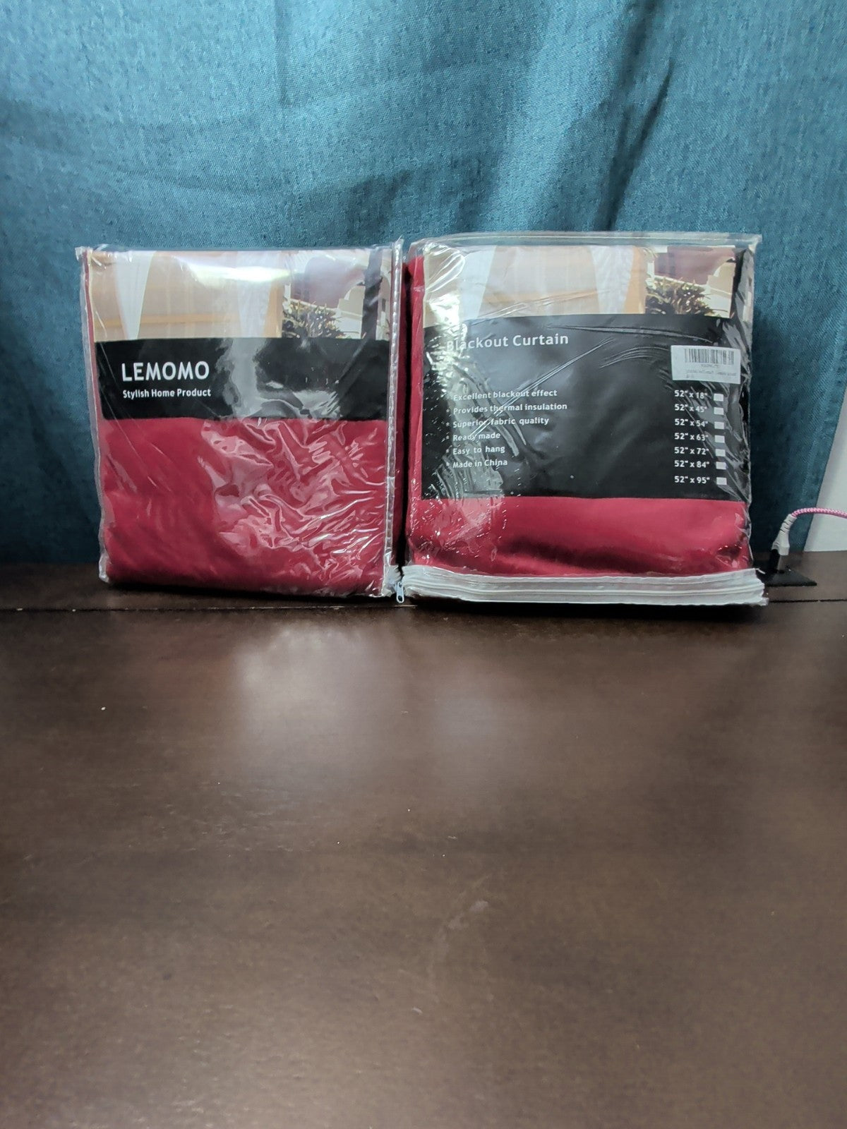 LEMOMO Red Blackout Curtains Set of 2 | 52" x 54" Thermal Insulated