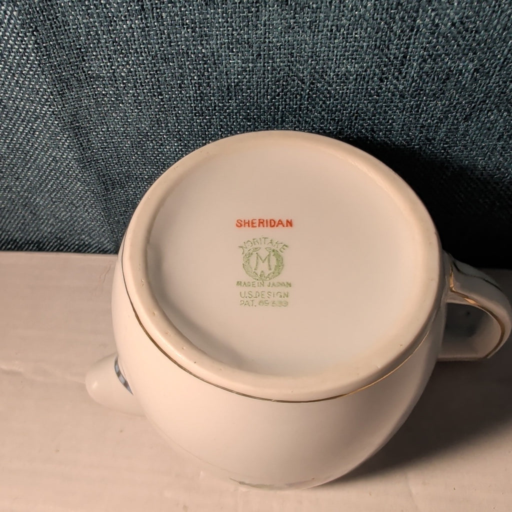 Vintage Noritake Sheridan Creamer Pitcher Art Deco Floral 1920s Gold Japan 3"