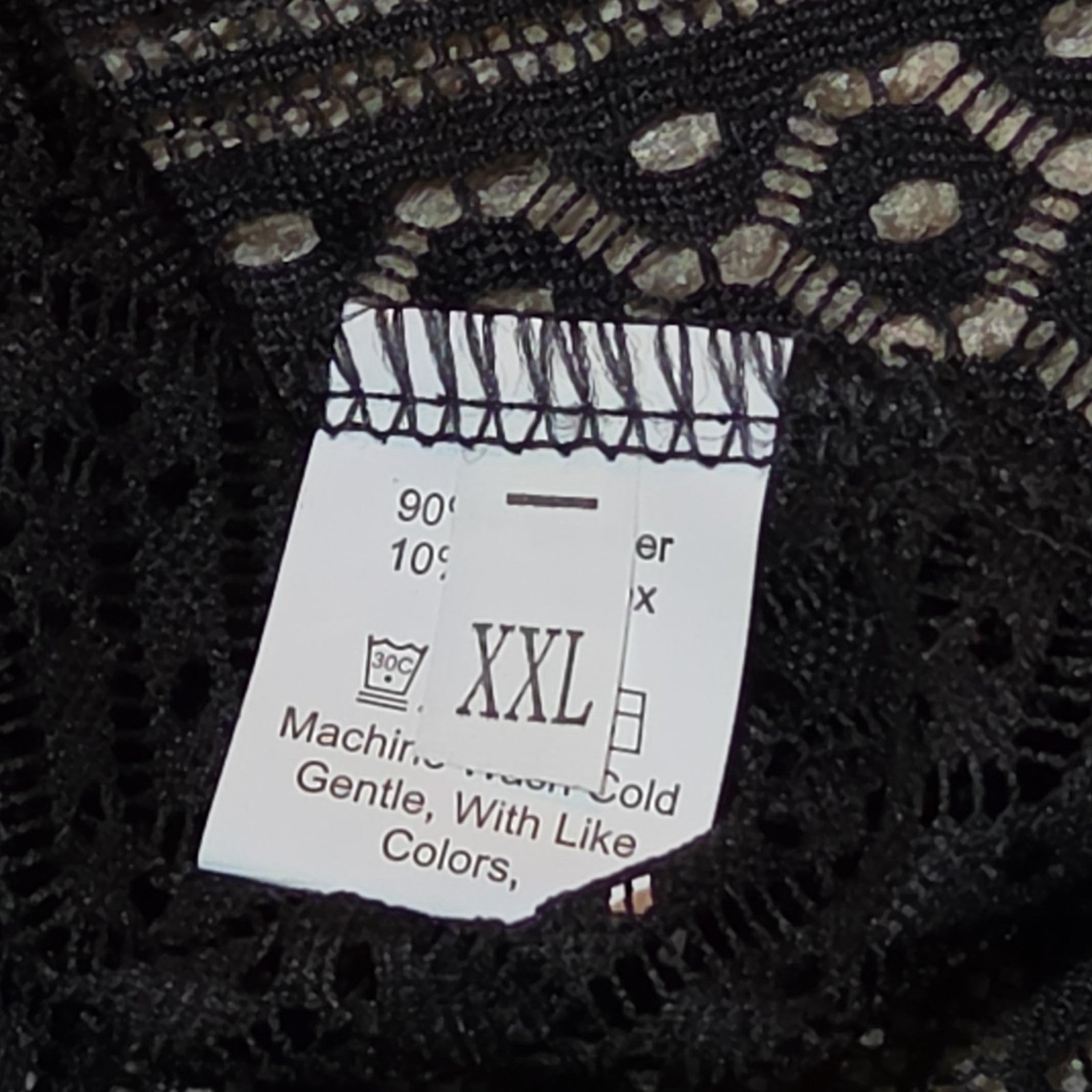 Black Lace Crochet Midi Tunic Dress Festival Whimsigoth XXL