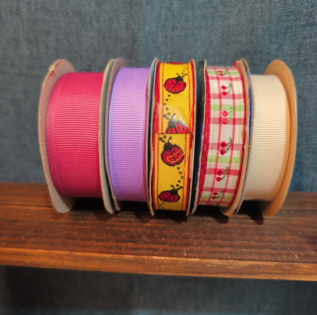 Offray Ribbon Lot 5 Ladybug Cherry Solid Spring Craft Destash