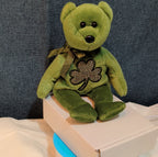 Ty Beanie Baby 2.0 Luckier the Irish Bear Green Shamrock 8" Plush