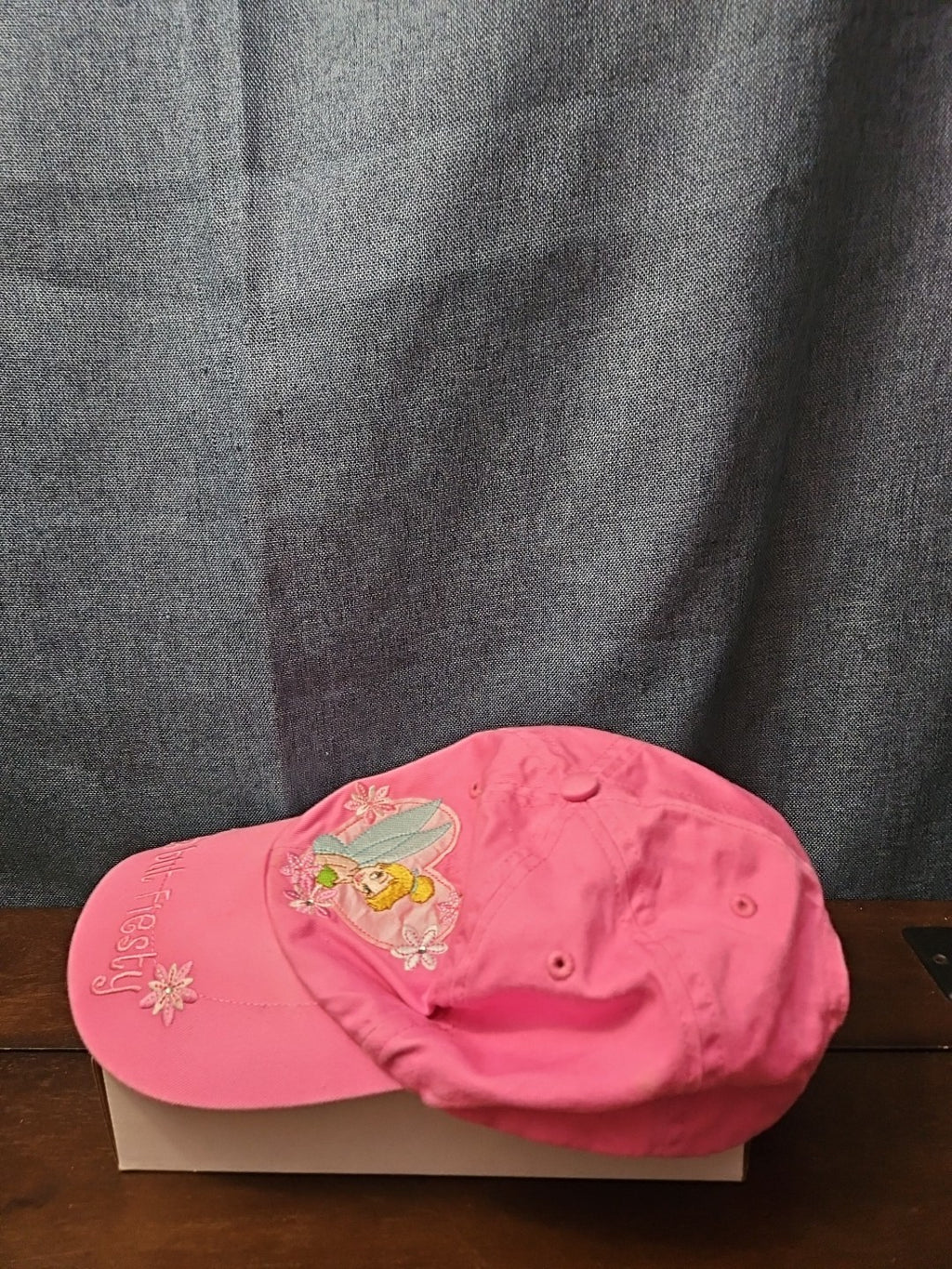 Disney Tinker Bell Hat Pink Baseball Cap "Cute but Feisty" Y2K Embroidered