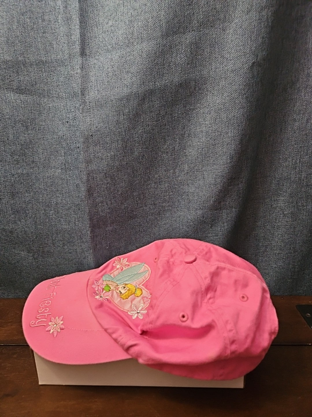 Disney Tinker Bell Hat Pink Baseball Cap "Cute but Feisty" Y2K Embroidered