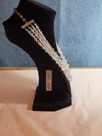 Deltah 4-Strand Aurora Borealis Crystal Necklace Vintage Glam