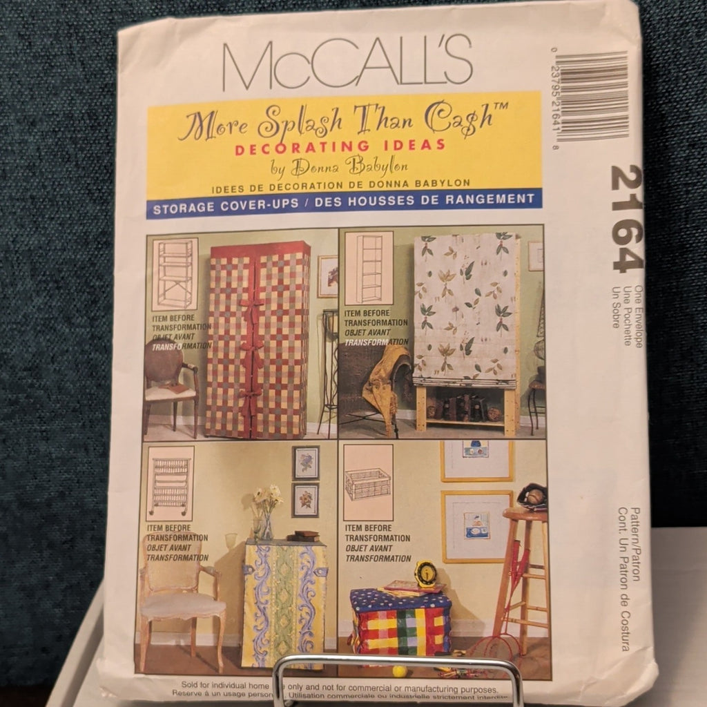 McCall’s 2164 Pattern STORAGE COVER-UPS | Bookcase Shelf Crate UNCUT Donna Babyl