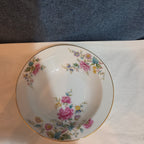 Noritake Peony 5053 China 7.5" Soup Bowl Floral Gold Rim Vintage