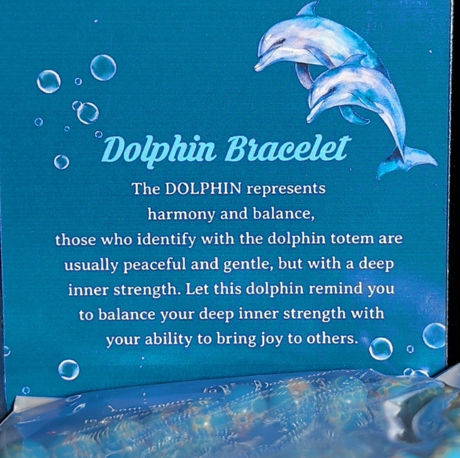 Dolphin Charm Blue Imperial Jasper 8mm Stretch Bracelet Boho NIB