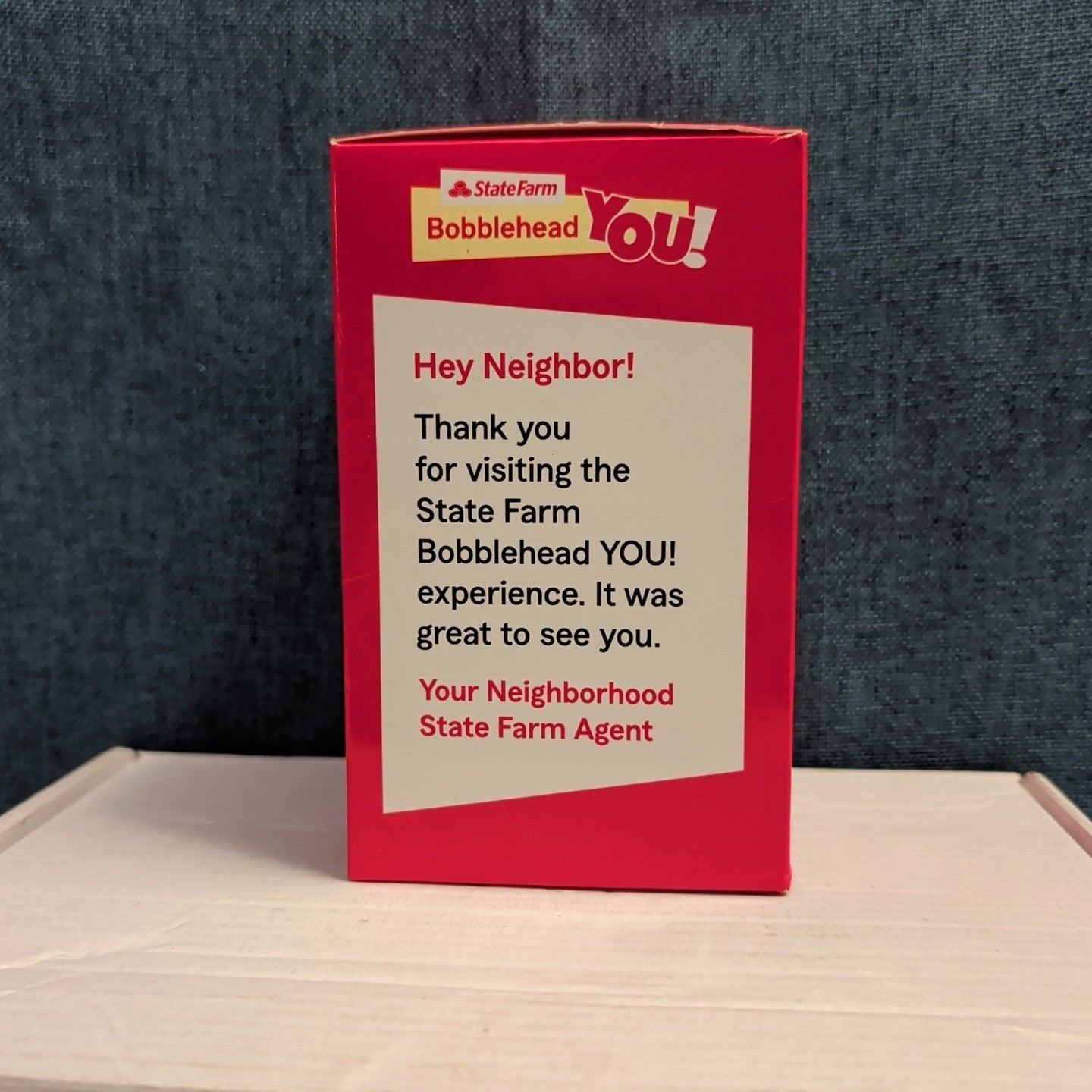 State Farm Bobblehead YOU! Baseball Player Figure Red Uniform HTF Promo NEW Box