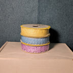 Mixed Ribbon Lot 11 Spools Satin Grosgrain Lace Wired Blue Green Yellow Fall