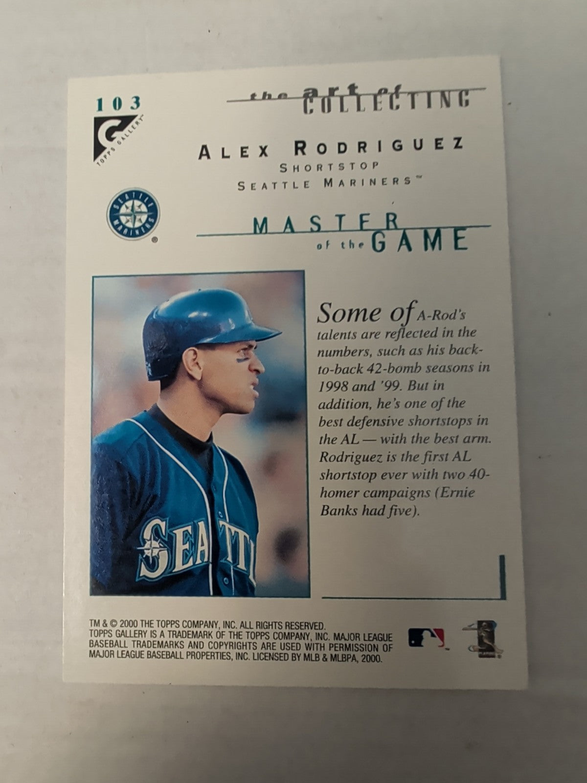 2000 Topps Gallery - Masters of the Game Alex Rodriguez #103