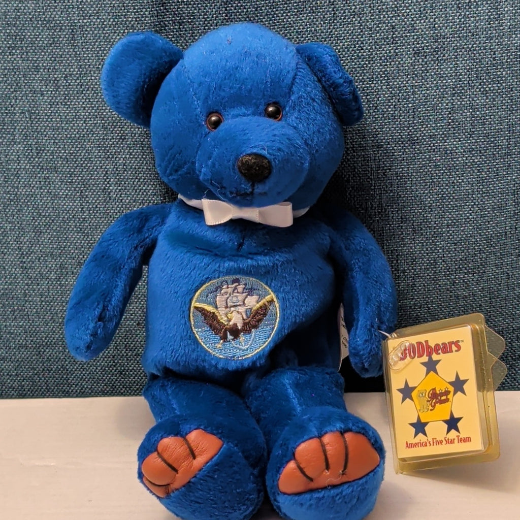 Tagged DOD Bear  Patriotic Plush Pride US Navy Bear 9" Vintage 1999 Military