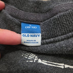 Old Navy Skateboard Skeleton Sweatshirt Boys L Grey Fleece Crewneck Preowned