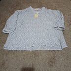Grand & Greene Blouse Womens XL Speckled Print V-Neck Long Sleeve NWT Shirt